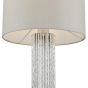 Lazio Table Lamp Polished Chrome Silver Rod With Faux Silk Shade
