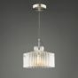 Lenka Pendant Satin Nickel and Ribbed Glass