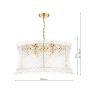 Loire 6 Light Pendant Natural Brass and Glass