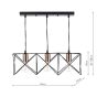 Midi 3 Light Bar Pendant Black & Bright Copper Detail