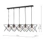 Midi Cage 5 Light Bar Pendant Matt Black Bright & Copper