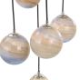 Mikara 6 Light Cluster Pendant Marble Effect Glass & Polished Chrome