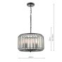 Naeva 3 Light Pendant Satin Black Crystal