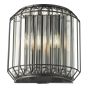 Naeva 2 Light Wall Light Matt Black and Crystal