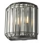 Naeva 2 Light Wall Light Matt Black and Crystal
