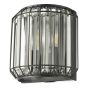 Naeva 2 Light Wall Light Matt Black and Crystal