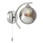 Nakita Wall Light Polished Chrome With Smoked Glass