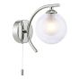 Nakita Wall Light Polished Chrome With Clear/Opal Glass