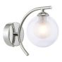 Nakita Wall Light Polished Chrome With Clear/Opal Glass
