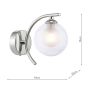Nakita Wall Light Polished Chrome With Clear/Opal Glass
