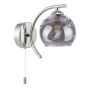Nakita Wall Light Polished Chrome With Organic Smoked Glass