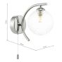 Nakita Wall Light Polished Chrome With Clear Hammered Glass
