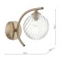 Nakita Wall Light Antique Brass With Twisted Glass
