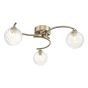 Nakita 3 Light Semi Flush Antique Brass Frame Only