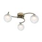 Nakita 3 Light Semi Flush Antique Brass With Clear/Opal Glass