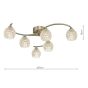 Nakita 6 Light Semi Flush Antique Brass With Dimpled Open Glass