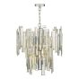 Odile 6 Light Pendant Champagne Crystal Polished Nickel Frame