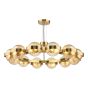 Ophira 12 Light Pendant Antique Gold and Amber Ribbed Glass