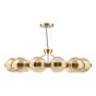 Ophira 12 Light Pendant Antique Gold and Amber Ribbed Glass