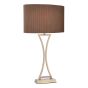 Oporto Wavy Table Lamp Antique Brass With Brown Shade