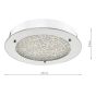 Peta Small Bathroom Flush Polished Chrome Crystal Light LED IP44