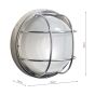 Salcombe Round Outdoor Wall Light Stainless Steel Glass IP44