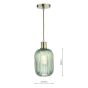 Sawyer Easy Fit Pendant Green Ribbed Glass