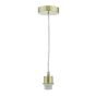 1 Light Satin Brass E27 Suspension With Clear Cable