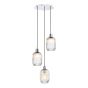 3 Light Cluster Pendant Polished Chrome and Ribbed Glass