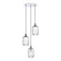 3 Light Cluster Pendant Polished Chrome and Ribbed Glass