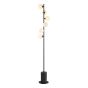 Spiral 6 Light Floor Lamp Matt Black With Opal Glass