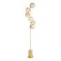 Spiral 6 Light Floor Lamp Matt Gold With Amber Dimpled Glass