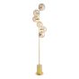 Spiral 6 Light Floor Lamp Matt Gold With Amber Dimpled Glass