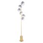 Spiral 6 Light Floor Lamp Matt Gold With Smoked/Clear Ribbed Glass