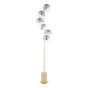 Spiral 6 Light Floor Lamp Matt Gold With Smoked/Clear Ribbed Glass