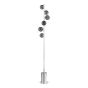 Spiral 6 Light Floor Lamp Polished Chrome With Black Confetti Glass