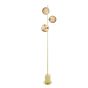 Spiral 3 Light Floor Lamp Matt Gold With Amber Dimpled Glass
