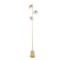 Spiral 3 Light Floor Lamp Matt Gold With Smoked/Clear Ribbed Glass