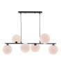 Spiral 6 Light Bar Pendant Matt Black With Opal Glass
