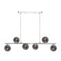 Spiral 6 Light Bar Pendant Polished Chrome With Black Confetti Glass