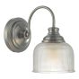 Tack Wall Light Industrial Nickel and Textured Glass