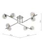 Taghrid 8 Light Semi-Flush Polished Chrome and Glass