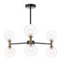 Takara 6 Light Semi-Flush Matt Black and Bronze Fitting Only