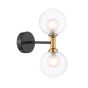 Takara 2 Light Wall Light Matt Black and Bronze Bracket Only