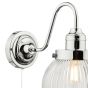 Tamara Bathroom Wall Light Polished Chrome Ribbed Glass IP44 