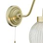 Tamara Wall Light Antique Brass Ribbed Glass