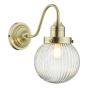 Tamara Wall Light Antique Brass Ribbed Glass