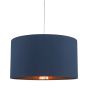 Timon Navy Blue Faux Silk Easy Fit Shade 40cm