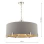 Veyron 6 Light Pendant Polished Nickel With Shade