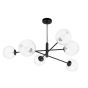 Vignette 6 Light Pendant Matt Black With Closed Glass